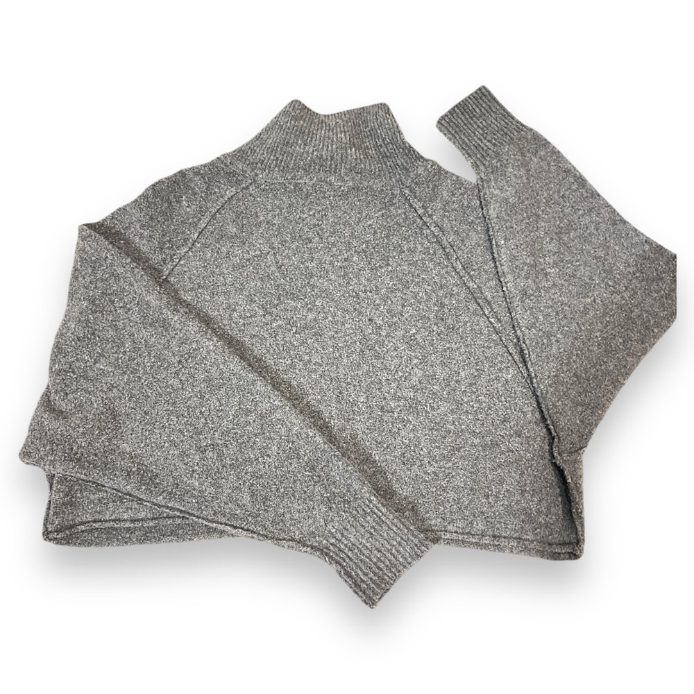 UO Kyla Cropped Grey Turtle Neck Jumper - Picture 3 of 5